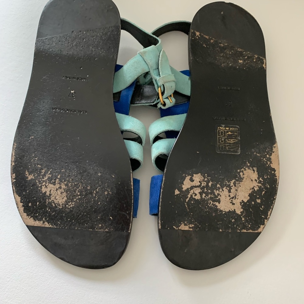 Balenciaga cobalt blue/aqua blue sandals size 37 - Picture 4 of 5
